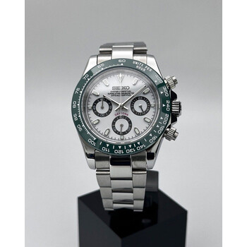 Custom Seiko Mod • White Starbucks Daytona • 39.5mm